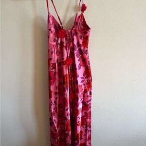 Francesca's Collections Pink and Red Floral Dress